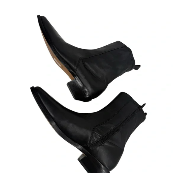Madewell Sleek Black Leather Booties - Picture 10 of 15